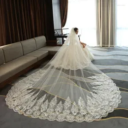 ブライダルベールの花嫁のメインウェディングドレスヘッドドレススーパーロングテールハイグレードの白いレース