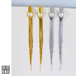 Brincos de Brincos Londany Design da minoria francesa Super Fairy Long Tassel Brass de alta qualidade feminina