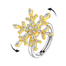 Europe and America S925 Sterling Silver Fashion Trend Versatile High Grade Design Sense Big Snowflake Lady Ring