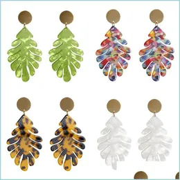Charm Leaf Shape Earrings Jewelry Accessories Acrylic Acetic Acid Board Leopard Print Women Eardrops Fashion Ear Pendants Green 2 7Sfa Dhqbu