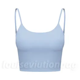 Tanque racerback top Lu-191 Snug Fit Sleesess Yoga Shirt Women Women Workout Top Sports Shirt com sutiã acolchoado sem logotipo