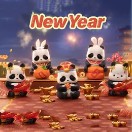 Scatola cieca panda rotolo buon anno fortunato box box borse mystery toys bambole bambole anime ornamenti regali di action figure 230812