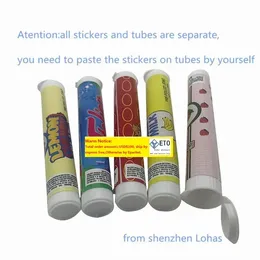 Pacote de embalagens de embalagens por atacado Tubos de mochila boyz com adesivos Dadheads conectados Jungle Boys Prerolled Tube Plástico LL