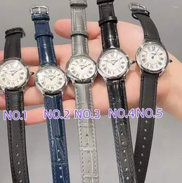 Zegarek luksusowe kobiety mężczyźni ronde pary czarna szara skóra musi kwarcować zegarki rzymski numer cyrkon zegarek 29 mm 36 mm