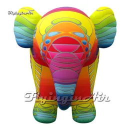 Partihandel Fantastisk söt stor färgglada uppblåsbar elefant Fat Cartoon Animal Mascot Balloon med fläkt inuti för Circus Event Show