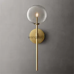 Wandlampen Klassiker Wandlampe klare Glasball -Lampenschein Amerikaner Retro Lichter Wohnzimmer Wandleuchte Schlafzimmer Gangküchentreppen HKD230814