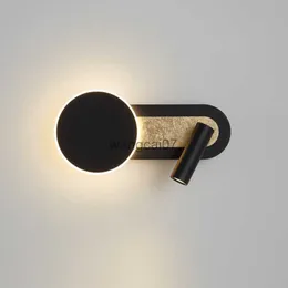 Duvar lambaları Nordic Sconce Duvar Işıkları Switch Modern Ayarlanabilir LED Duvar Lambası Yatak Odası için LED Okuma Işık Fikstür Odası Dekor Ev HKD230814