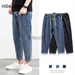 Jeans maschile primavera estate jeans cotone denim hip hop sla bottom joggers streetwear pantaloni blu magri hombre harem pantaloni uomini s3xl j230814