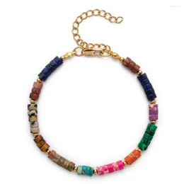 Link braccialetti ultimi gioielli di moda sintetica sintetica imperatore bracciale rotonda forma rotonda blu turchese ladies tradici gioielli per donne e