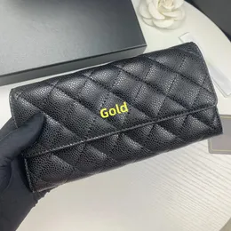 Top Designer di lusso Caviar Wormet Long Wallet Genuina Clutch Man Woman Real Leather Business Credit Design Credit Card Card Torta Canna Borsa Borsa