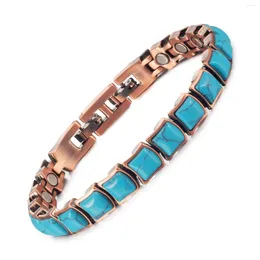 Link Bracelets Magnetic Copper Bracelet For Women Arthritis And Joint Therapy Pain Carpal Tunnel 3500 Gauss Magnets