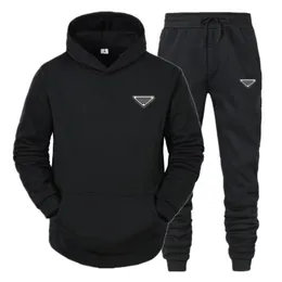 Mens Tracksuit Designer Hoodies och Pant Two Piece Set Basketball Street Wear Sweatshirt sportkläder märke stickat bomullsmaterial europeiska och amerikanska storlekar