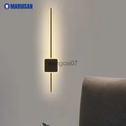 Vägglampor Moderna LED -väggljus inomhusbelysningskorridorgång Långt linesdesign Bedside Wall Sconces Lamp Dropshipping White Black Body HKD230814