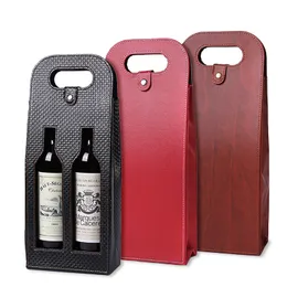 Tumblers الفاخرة Pu Leather Wine Bottle أكياس مفيدة واحدة مزدوجة لصالح التغليف تغطية Champagne Bag 230814