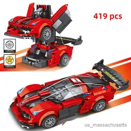 Blöcke Speed ​​Champions Racing Car Model Building Blocks Rennauto City Fahrzeug Superrennfahrer Sportbau Spielzeug Technik R230814