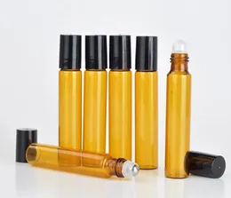 Toptan 1200pcs 10ml Amber Cam Rulo Paslanmaz Çelik Silin