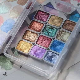 Glitter da unha 6123236pcs Solid Pigmment Art Decor Aquarela Manicure Manicure Tintura Metálica Desenho Chrome Powder Flowers Unhas Conjunto 230814