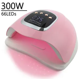 Essiccatori per unghie 300 W Lampada asciugatrice professionale per manicure potenti gel UV 66 LED asciugatura di smalto automatico 230814