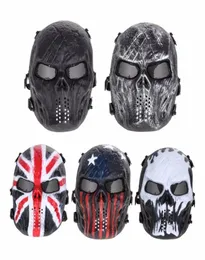 Airsoft Paintball Party Maske Schädel Full Face Mask Army Games Outdoor Mesh Eye Shield Kostüm für Halloween Party Lieferungen Y26935870