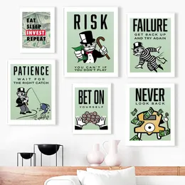 Canvas Painting Stock Market Trading Money Risk Monopoly Game Posters And Prints Wall Art Nordic Wall Pictures For Living Room Gaming Room Decor Wo6