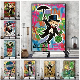 Canvas Painting Vintage Money Street Artwork Monopoly Retro Game Posters And Prints Art Wall Picture Living Room Boys Gaming Room Home Decor No Frame Wo6