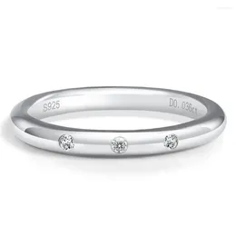 Pierścienie klastra Prawdziwy pierścień Moissanite dla kobiet D Color VVSI Wedding Pround Oryginał 925 Srebrny srebrny 18 -karatowy Diamentowy Diamentowa Biżuteria