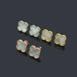 White Color Women Designer Studs Top Quality Classic Engagement Couple Brand Earrings