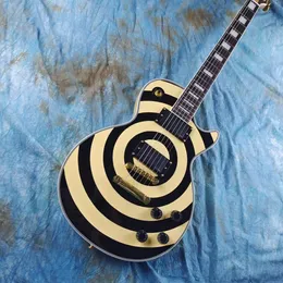 Özelleştirilmiş elektro gitar, krem ​​sarı zakk, maun, altın aksesuarları ve EMG pikap, hızlı nakliye için kullanılabilir