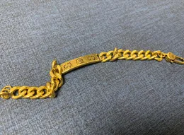 Beliebtes 18K Gold Plated Letter Bracelet Klassische Designerin köpfig dicke kubanische Kettenarmbänder für Frauen Hochzeitsfeier Schmuck Geschenk