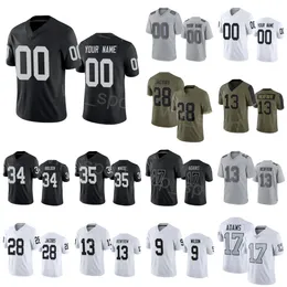 Niestandardowa piłka nożna 17 Davante Adams Jersey 13 Hunter Renfrow 9 Tyree Wilson 28 Josh 35 Zamir White 34 Brandon Bolden 98 Maxx Crosby Hafdery Man Młodzież