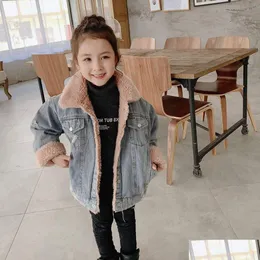 Clothing Sets Toddler Kids Baby Girls Tops Shirt Warm Jacket Denim Coat Winter Outfits Set Long Sleeve Solid Single-Breasted Coats D Dhwug