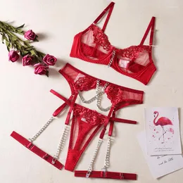 Sexy Lace Bra And Panty Set Out With Metal Chain Underwire And Erotic  Embroidery For Women From Xiaofengbao, $15.09