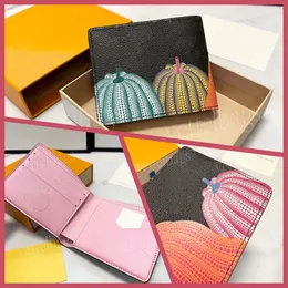 Cute Pumpkin Wallet Luxury Designer Bags Artwork Refined Fashion Handbags Cartoon Women's Wallet Rectangular Envelope Genuine Leather Card Holders