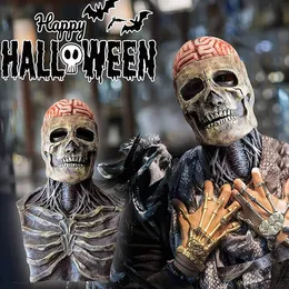 Maschere da festa spaventose sanguinose morti zombi maschera in lattice inquietante costume di halloween cranio cosplay horror oggetti di scena per adulti 230814