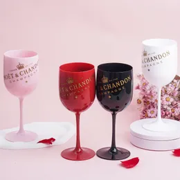 ワイングラスMOET 500MLシャンパンフルートプラスチック食器洗い機セーフホワイトオレンジアクリルグラスビールウイスキーパーティーカップ230814