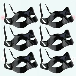 Bandanas 6pcs Half Face Mask Men Plastic Fun Eye Party Masquerade Cosplay Costume Accessory