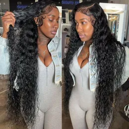 13x6 HD Water Wave Wigs 220%Плотность кружевные парики для женщин для женщин 13x4 40 дюймов глубоко волны фронтальный парик 360 кружевной спереди бразильский парик в продаже