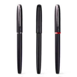 Fountain Pens Picasso Pimio Black Metal Pen EF M Bent Nib 0 38 0 6 1 0mm Red Ring Matte Barrel Office Business Gift Ink 230814