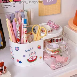 COREAN INS Cut Storage Rack Desktop Sundries Sundries Shelf Grid Organizer Box Stationery Cosmetics Brush Holder Z230815