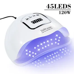 مجففات الأظافر الشمس X5 LED Max Manicure Lamp 45 LEDS UV للأظافر معالجة مصابيح مجفف الهلام البولندية 230814