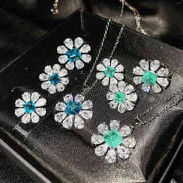 Anhänger Halskette Luxus koreanischer Stil Daisy Blumenblüten Halskette Frauen glänzende CZ Party Engagement Klavikel Choker Statement Schmuck Schmuck