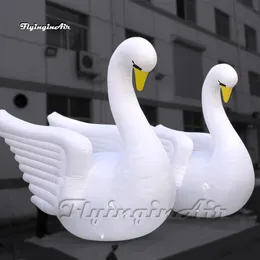 wholesale Large White Inflatable Swan Balloon Animal Model With Long Neck For Zoo And Park Decoration
