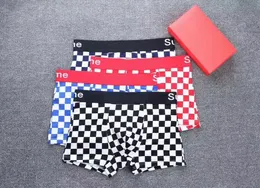 Mode Herren Boxer Underpants Grid Design Luxus sexy Unterwäsche Boxer für Männer lässig Frau Stickerei Crocodile Boxer Shorts Männer unterwäschen