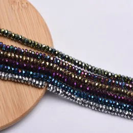 Beads 2x4mm Wholesale Facet Coated Hematite Loose For Jewelry Making Natural Stone Bead Diy Necklace Bracelet Jewellery