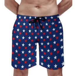 Herr shorts sommarbräda usa flagga sport surf amerikansk stjärna patriotiska grafiska strand korta byxor avslappnad snabbtorkning badstammar