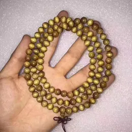 Charm Bracelets Natural Silkwood Bracelet 20mm Agarwood Handheld Bracelet S. Lee 108 Buddha Meditation Beads Sandalwood Rosary Bracelet 230814