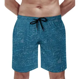 Men's Shorts Math Lessons Board Pi Day Print Vintage Beach Man Custom Sports Fast Dry Swimming Trunks Gift