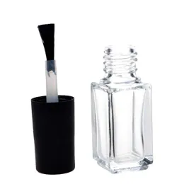 Partihandel 5 ml Transparent glas nagellackflaska Makeup Tool Polish Empty Cosmetic Containers Nail Glass Bottle With Brush LL