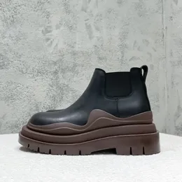 Smoke Booties Nowe buty Chelsea Platforma B v Elevation skórzana para w połowie buty angielskiego w stylu Brown Doc Martens Buty dla mężczyzn i kobiet 35-46 +pudełko