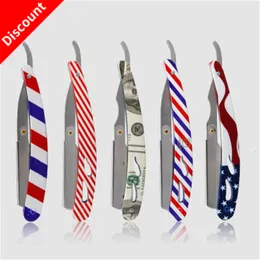 Razors Blades Colourful Professional Manual Shaver Straight Edge Stainless Steel Sharp Barber Razor Folding Shaving Beard Cutter Wholesale 230814